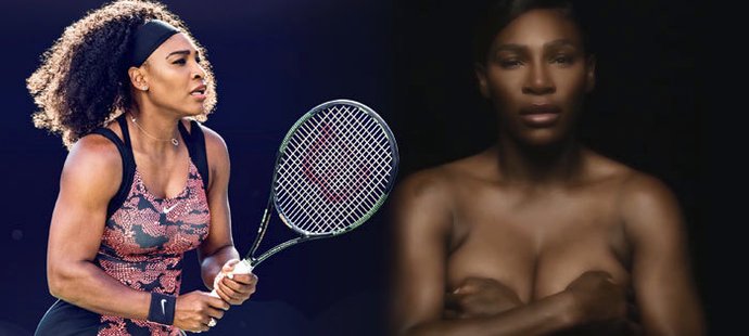 Serena Williamsová už několikrát ukázala, že kontroverze se nebojí... Touhle fotkou bojovala proti rakovině prsu...