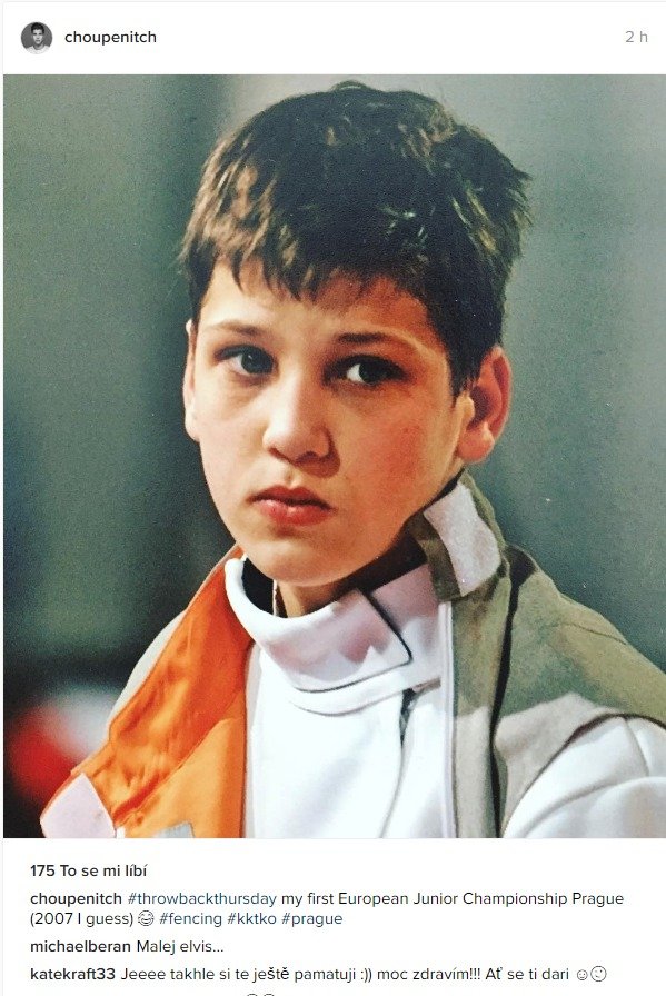 Mladý šermíř Alexander Choupenitch. 