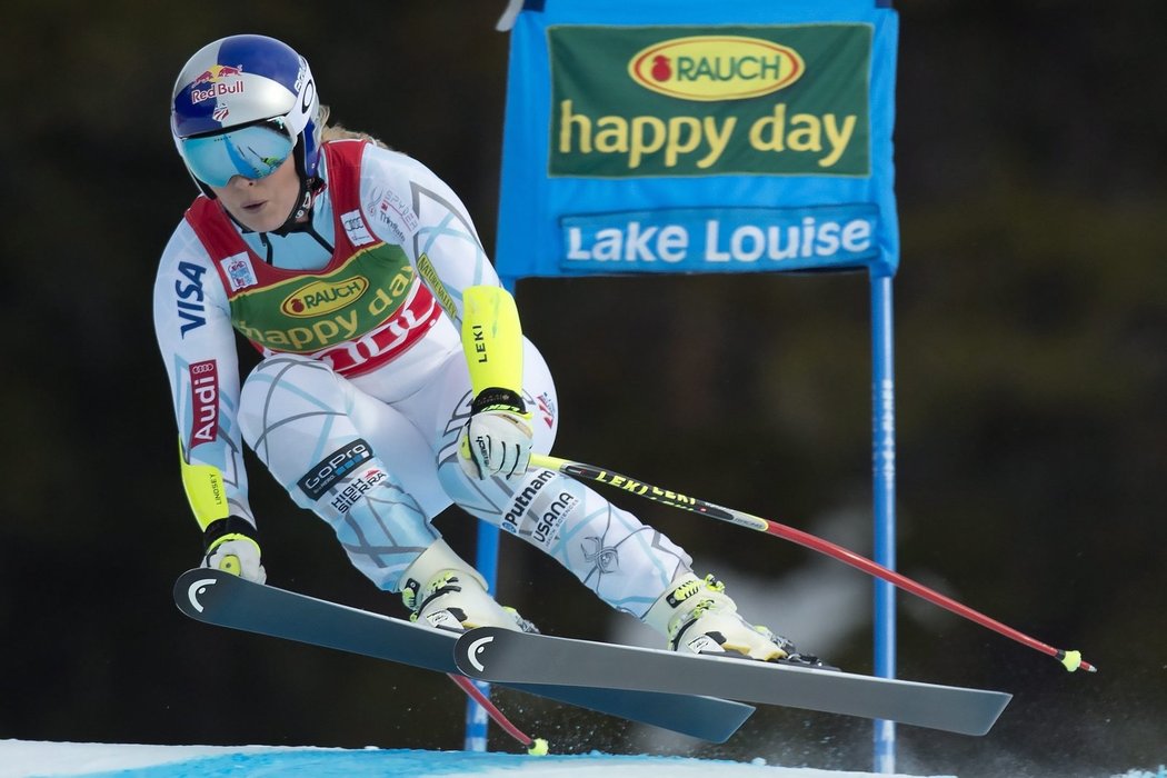 Lindsey Vonnová v kanadském Lake Louise.