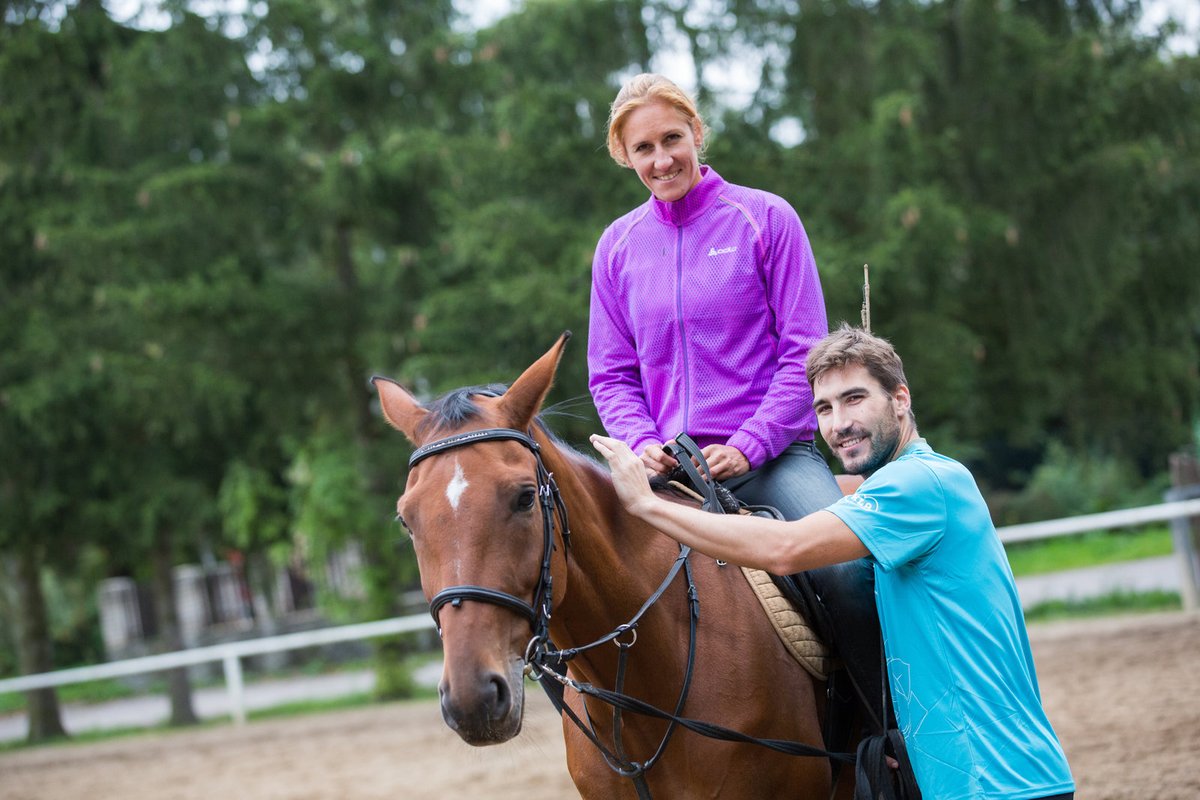 Mirka Knapková na Svobodově koni, pětibojaře už před tím učila na skifu