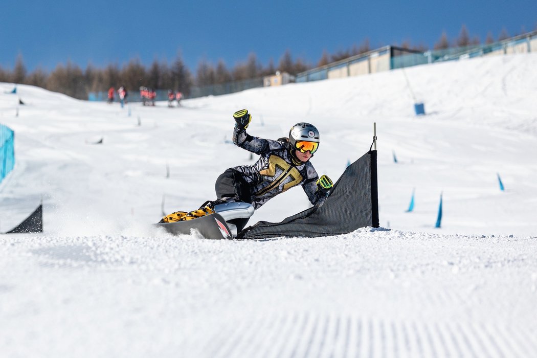 Ester Ledecká při tréninku na obří slalom