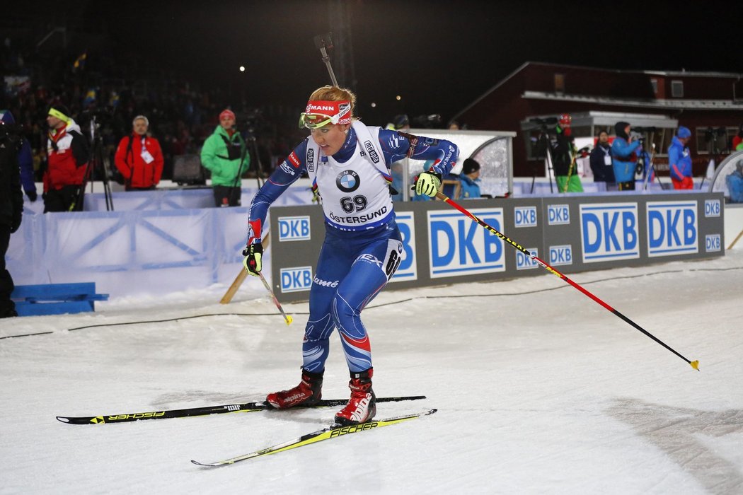 Gabriela Soukalová zaběhla ve sprintu v Östersundu třetí nejrychlejší čas