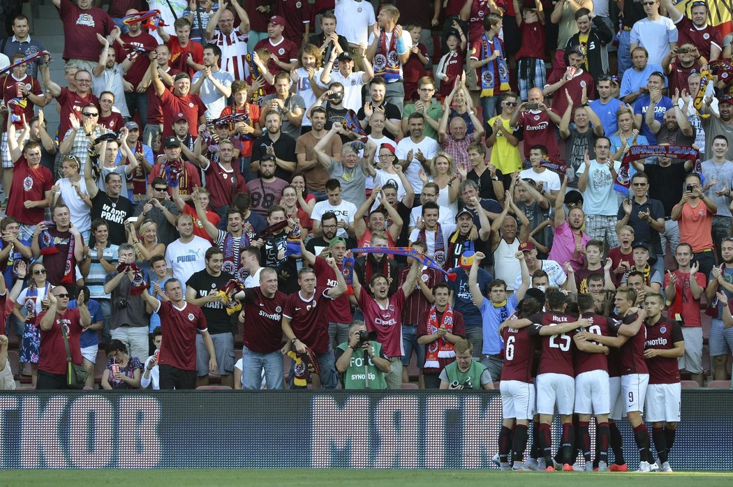 Sparťanská radost po vstřelené brance dos sítě CSKA Moskva