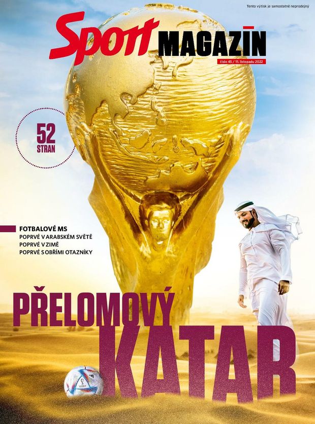 Titulní strana Sport magazínu k fotbalovému mistrovství světa v Kataru Titulní strana Sport magazínu k fotbalovému mistrovství světa v Kataru