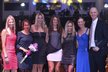 Vítězná fedcupová parta českých tenistek v roce 2014 na Sportovci roku: (zleva) Andrea Hlaváčková, Barbora Strýcová, Petra Kvitová, Lucie Šafářová, Klára Koukalová, Lucie Hradecká a Petr Pála.