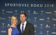 Akrobatický pilot Martin Šonka s přítelkyní Olgou Soukupovou na vyhlášení Sportovce roku