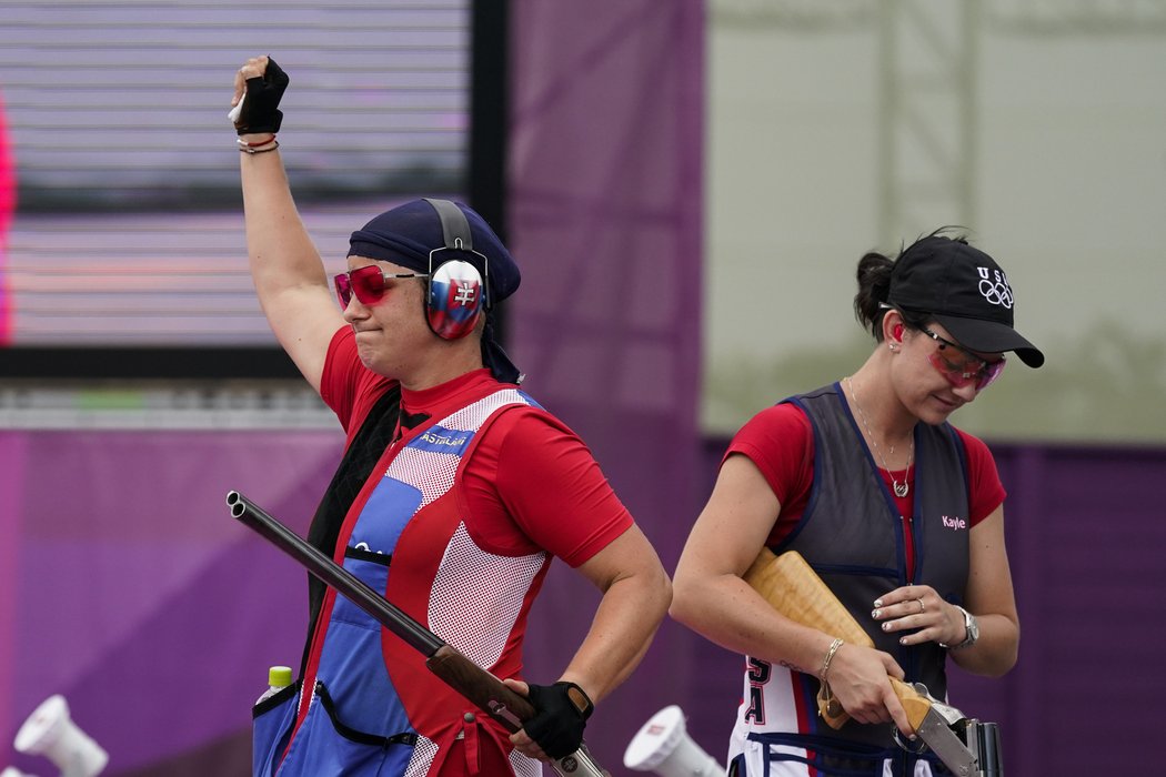 Slovenská olympijská vítězka v trapu Zuzana Rehák štefečeková slaví životní vítězství