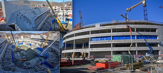Tady bude hrát Kometa: stadion v Brně roste, už má šest pater. Podívejte se Tady bude hrát Kometa: stadion v Brně roste, už má šest pater. Podívejte se