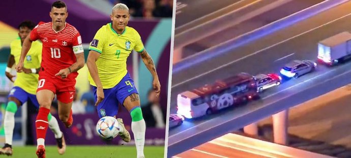 Švýcarské fotbalisty čekalo drama ještě před výkopem proti Brazílii. Jejich autobus měl totiž nehodu s policejním autem!