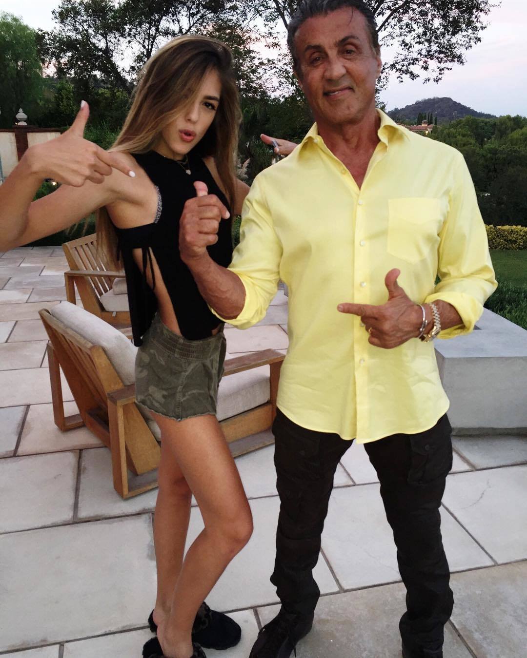 Slavný herec Sylvester Stallone s dcerou