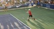 Andy Murray v zápasu na challengeru s názvem Rafa Nadal Open