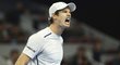 Andy Murray se rozčiluje po zkaženém úderu