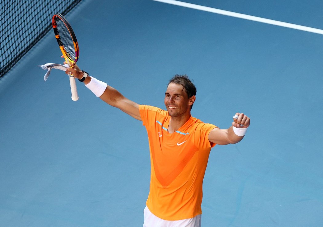 Rafael Nadal slaví výhru v 1. kole Australian Open
