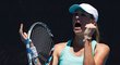 Česká tenistka Denisa Allertová se raduje z postupu do třetího kola Australian Open