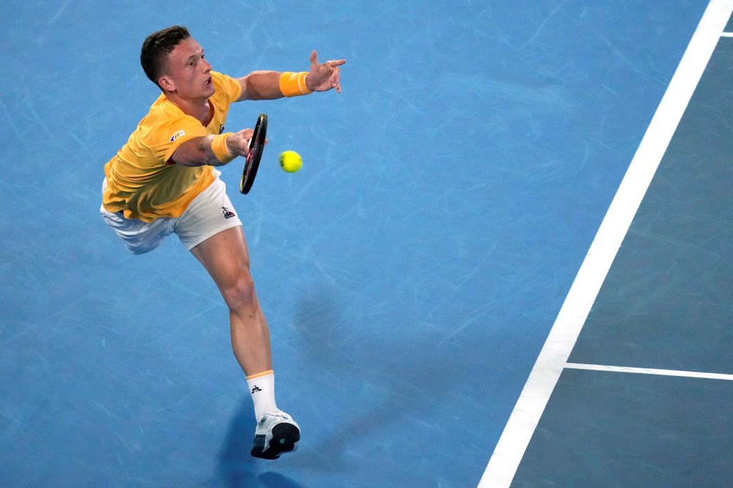 Jiří Lehečka během čtvrtfinále Australian Open