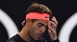 Zklamaný argentinský tenista Juan Martin Del Potro po prohře s Tomášem Berdychem ve 3. kole Australian Open