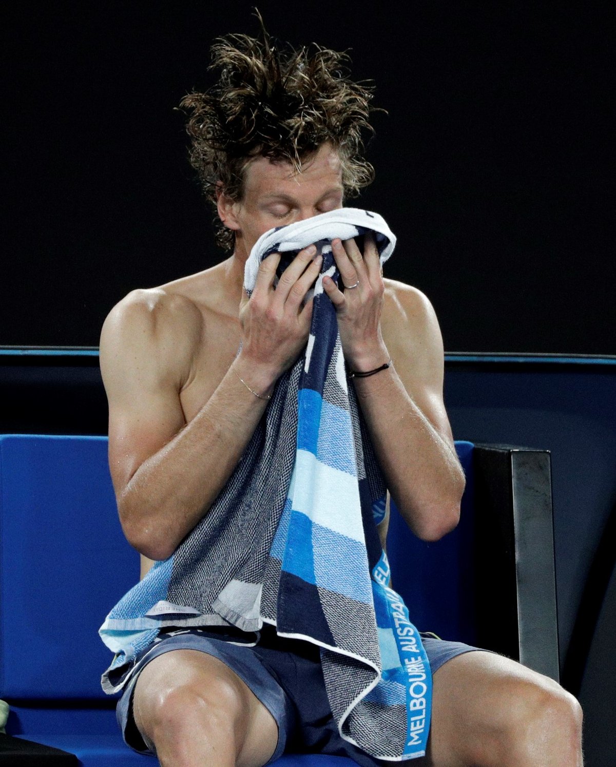 Český tenista Tomáš Berdych ve čtvrtfinále Australian Open s Rogerem Federerem
