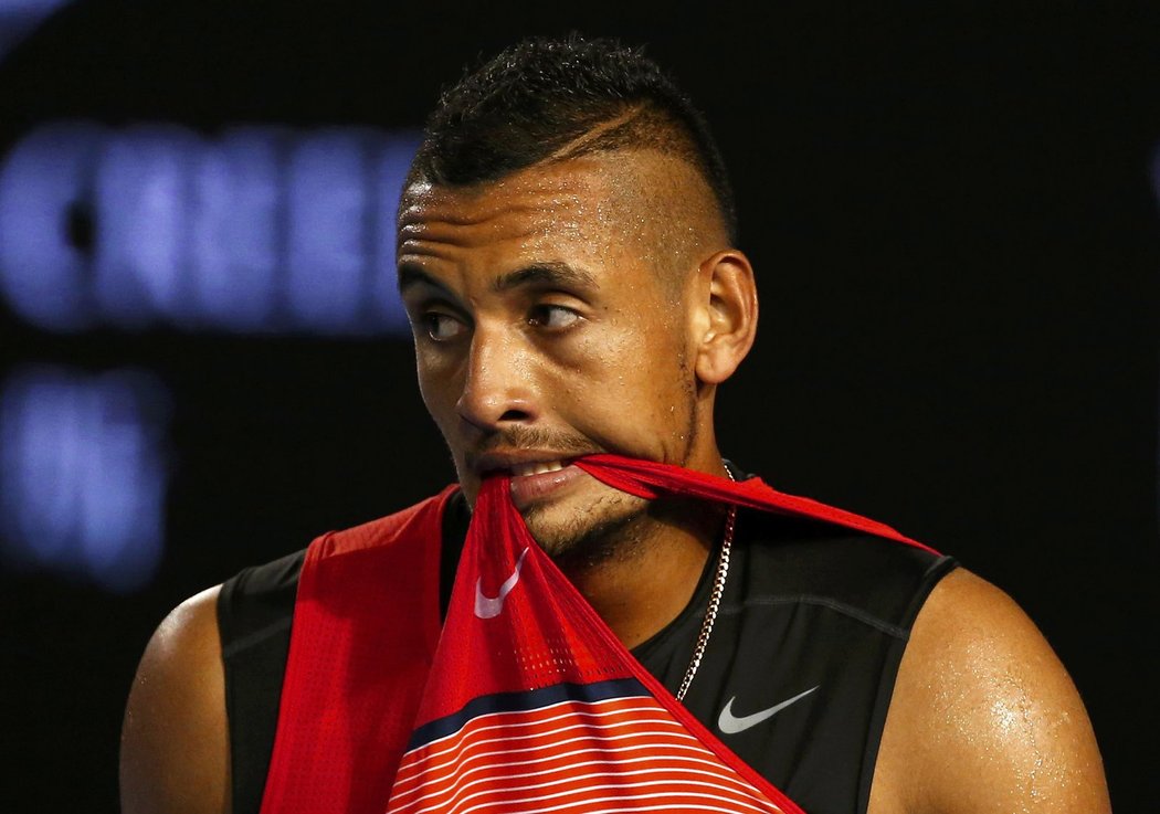 Australský tenista Nick Kyrgios v utkání s Tomášem Berdychem