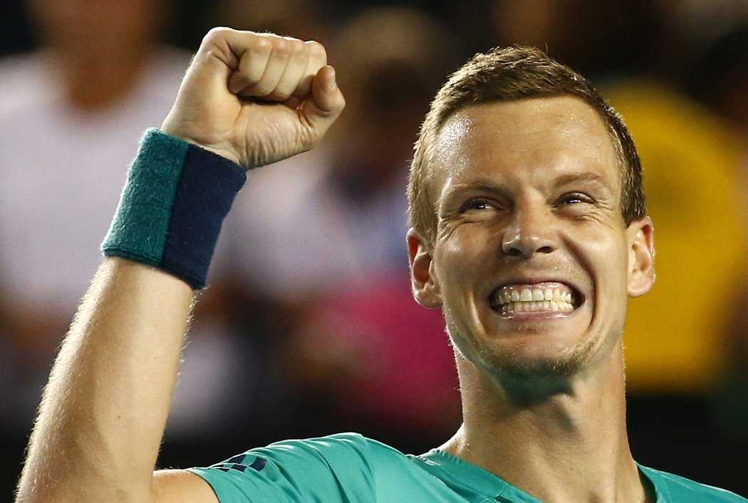 Šťastný Berdych po výhře nad Nickem Kyrgiosem ve 3. kole Australian Open