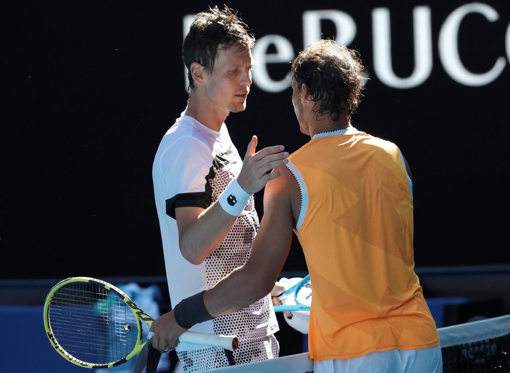 Tomáš Berdych po utkání osmifinále Australian Open, kde podlehl Rafaelu Nadalovi