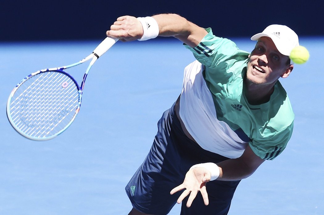 Tomáš Berdych ve svém úvodním utkání Australian Open v roce 2016