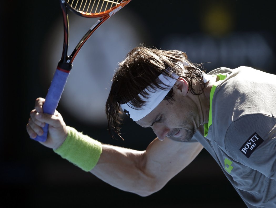David Ferrer se čílí ve čtvrtfinále Australian Open s Tomášem Berdychem
