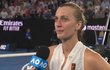 Dojetí ve tváři Petry Kvitové po její čtvrtfinálové výhře na Australian Open