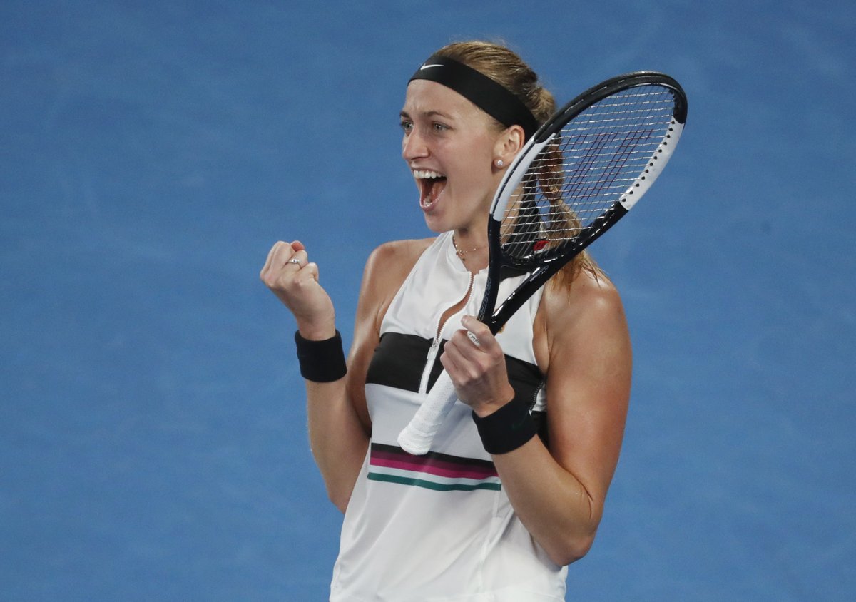 Petra Kvitová se raduje z postupu do semifinále Australian Open