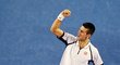 Je to tam! Novak Djokovič slaví svůj triumf nad Berdychem ve čtvrtfinále Australian Open