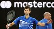 Novak Djokovič během vítězného čtvrtfinále nad Japoncem Keiem Nišikorim