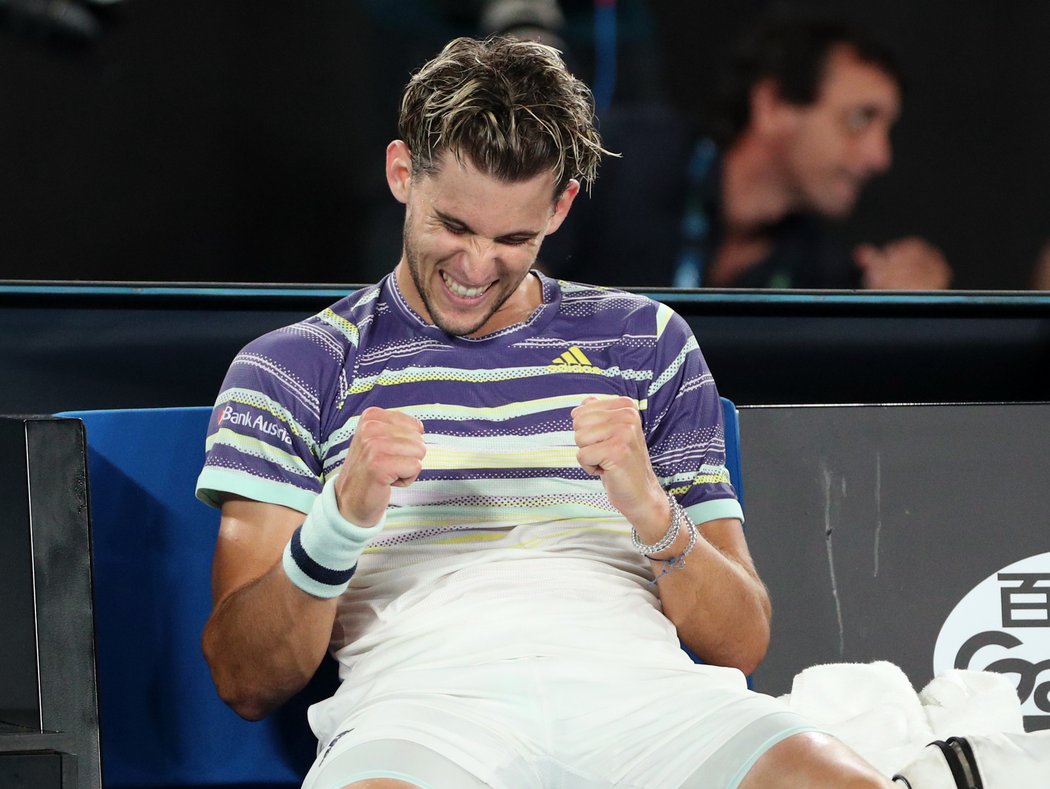 Dominic Thiem po výhře nad Rafaelem Nadalem