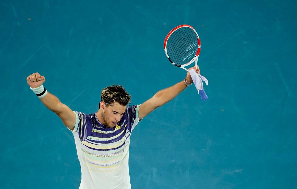 Dominic Thiem po výhře nad Rafaelem Nadalem