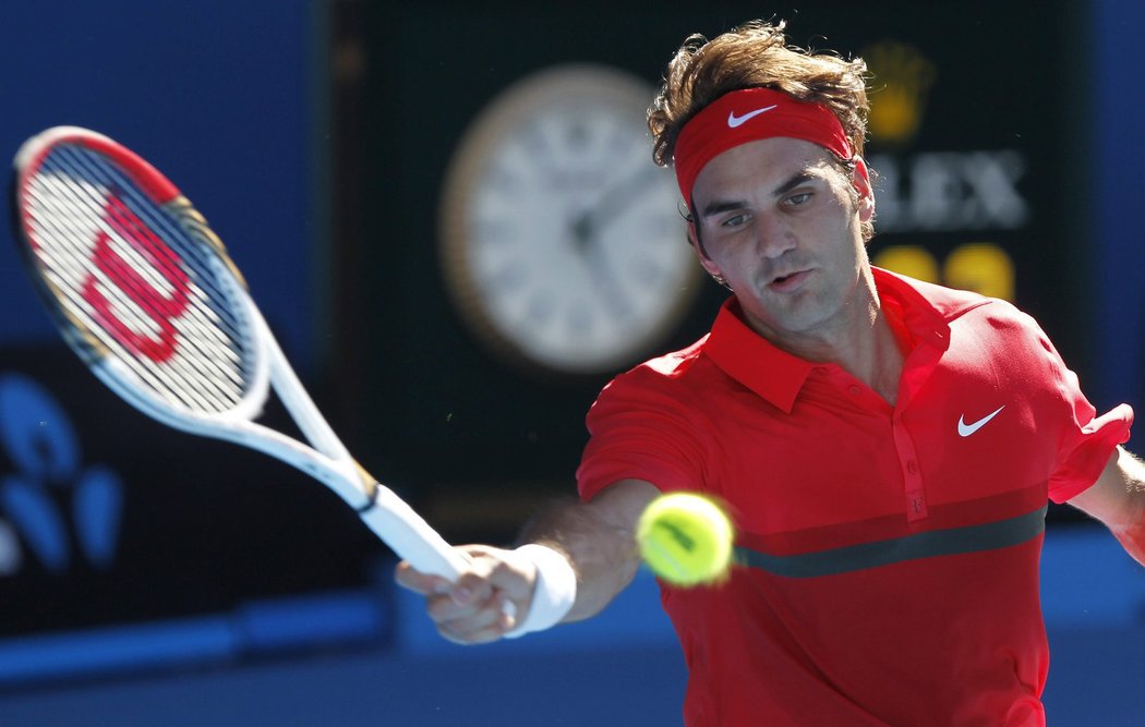 Roger Federer ve čtvrtfinále Australian Open smetl Del Potra a postoupil mezi čtyři nejlepší tenisty turnaje