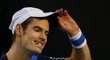 Andy Murray ve chvíli, kdy se mu během čtvrtfinálové bity Australian Open proti Federerovi příliš nedařilo