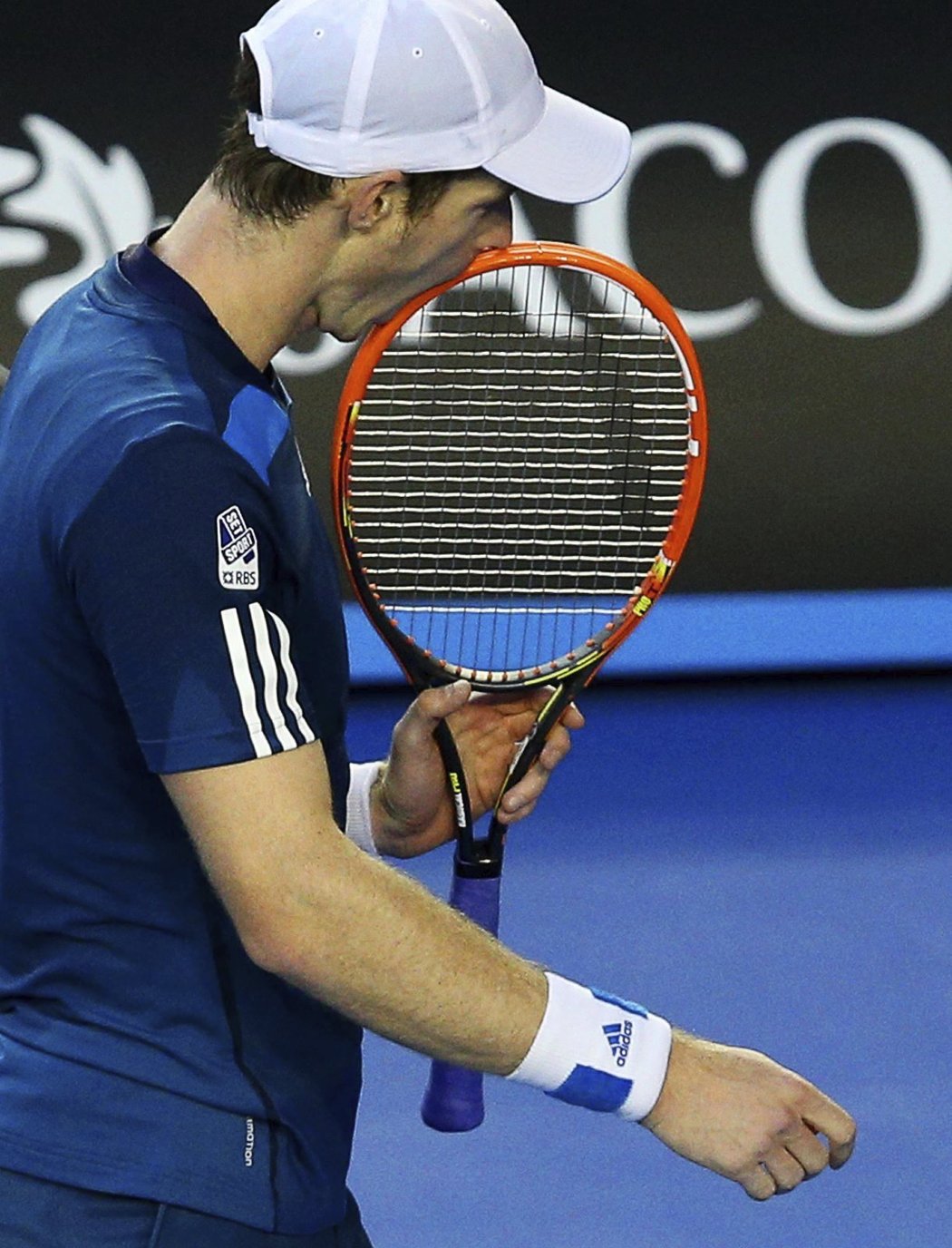 Andy Murray v zápase proti Federerovi ve čtvrtfinále Australian Open