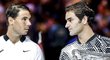 Poražený Rafael Nadal a vítěz Roger Federer po finále Australian Open