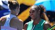 Serena Williamsová po utkání sportovně pogratulovala Karolíně Plíškové k vítězství