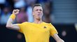 Jiří Lehečka v euforii po postupu do osmifinále Australian Open