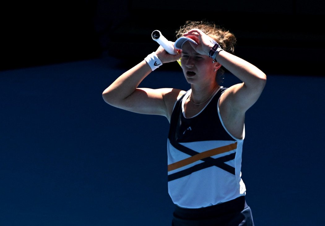 Barbora Krejčíková během čtvrtfinále Australian Open
