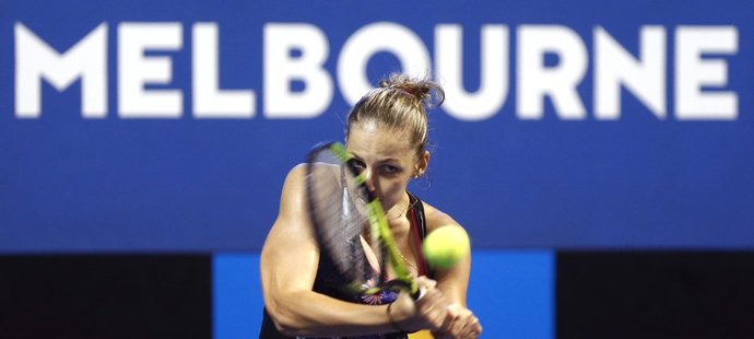 Kristýna Plíšková bojuje s Monikou Puigovou z Portorika ve druhém kole Australian Open