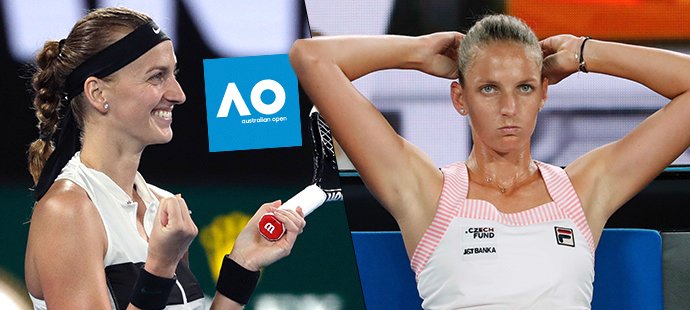 České tenistky Petra Kvitová a Karolína Plíšková hrály semifinále Australian Open - Kvitová vítězně, Plíšková skončila na raketě Japonky Osakaové