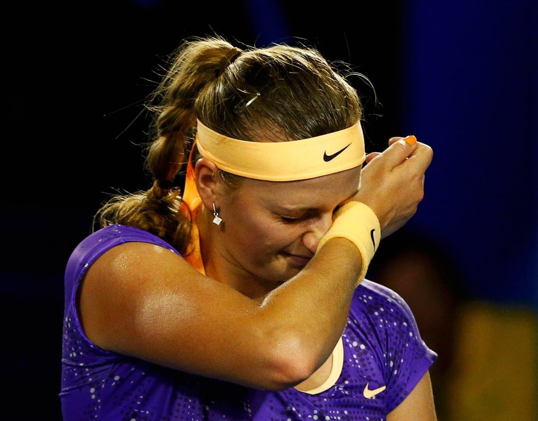 Pot a slzy. Petra Kvitová se s Australian Open rozloučila už ve druhém kole