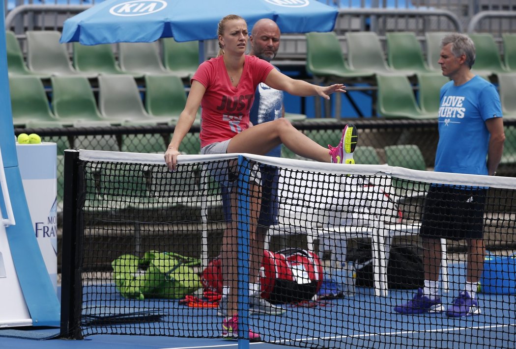 Petra Kvitová na tréninku před startem Australian Open