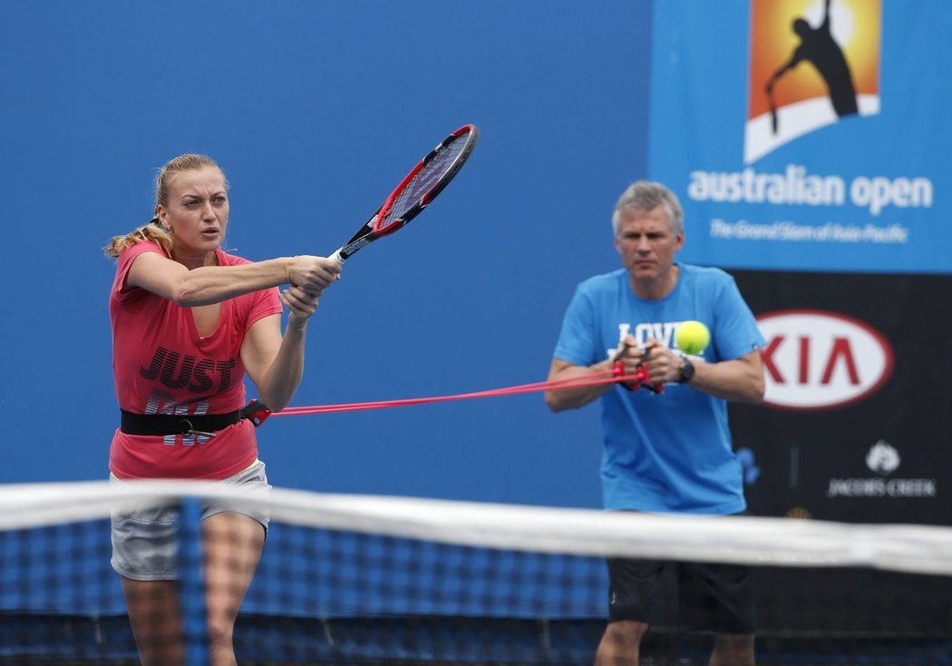 Tvrdý dril, nic jiného na vrchol nepomůže. Petra Kvitová pod dohledem nového kondičního kouče Alexe Stobera před startem Australian Open