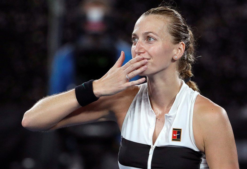 Česká tenistka Petra Kvitová po výhře v semifinále Australian Open