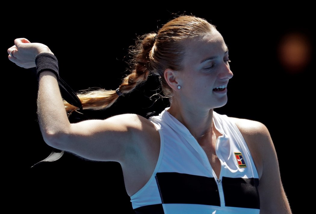 Česká tenistka Petra Kvitová během osmifinále Australian Open