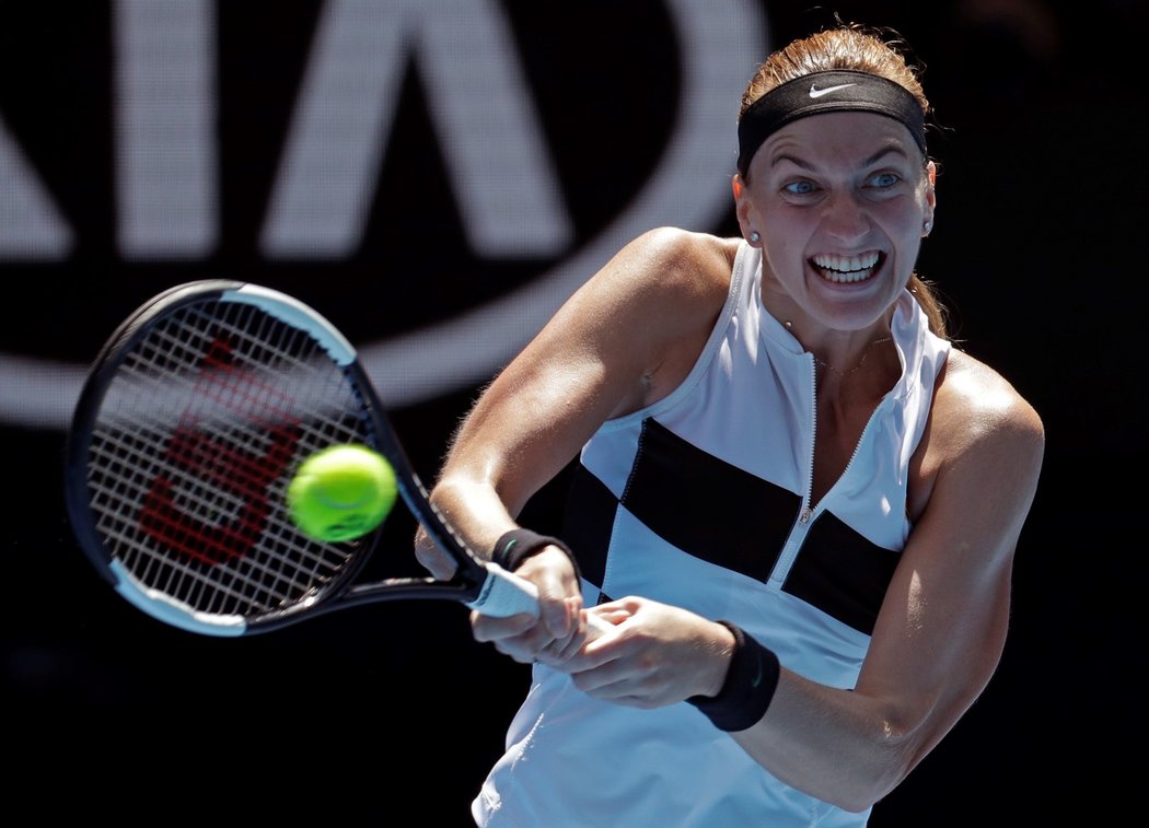 Česká tenistka Petra Kvitová během osmifinále Australian Open