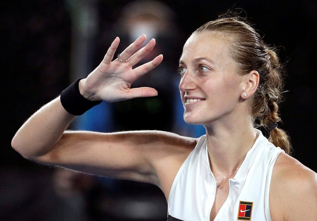 Česká tenistka Petra Kvitová po výhře v semifinále Australian Open