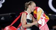 Česká tenistka Petra Kvitová odchází z kurtu po semifinálové výhře nad Danielle Collinsovou