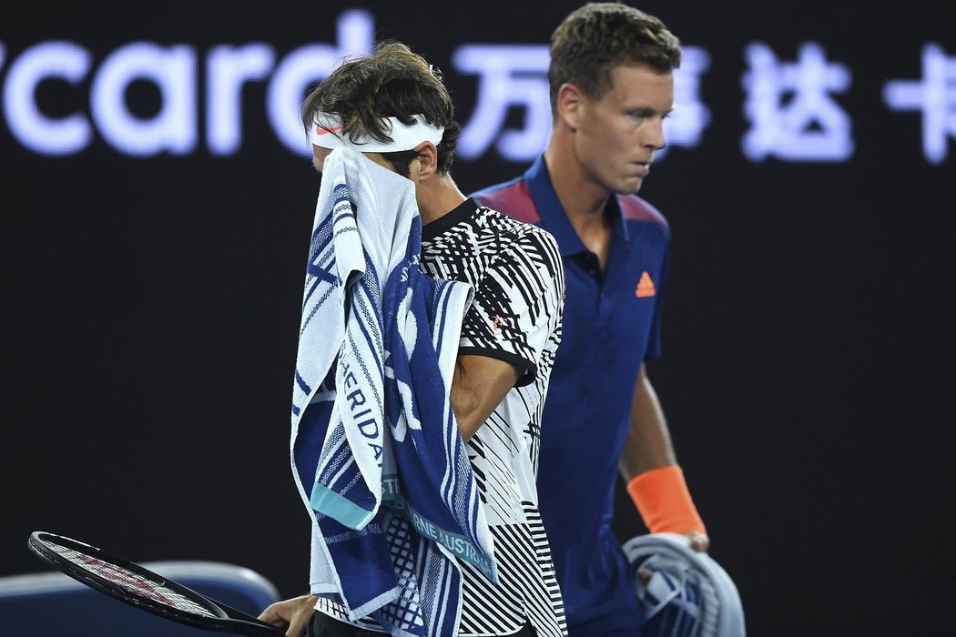 Utkání Federer - Berdych ve 3. kole Australian Open